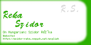 reka szidor business card